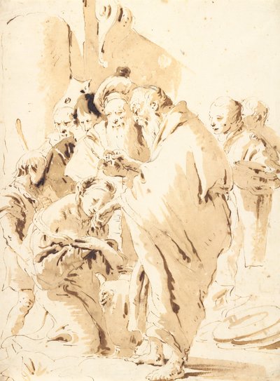 Der heilige Prosdocimus tauft die heilige Giustina von Giovanni Battista Tiepolo