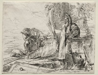 Verschiedene Launen: Der Philosoph mit einem Buch von Giovanni Battista Tiepolo