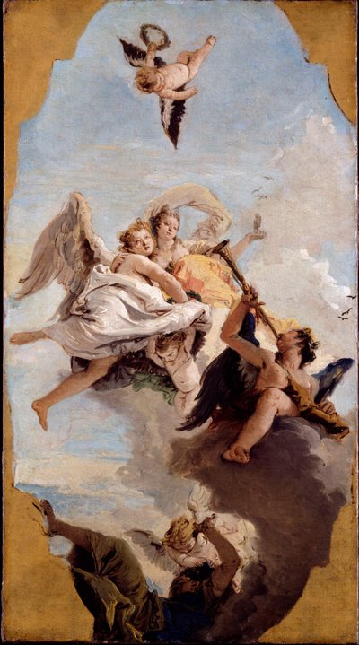 Tugend und Adel vertreiben die Unwissenheit von Giovanni Battista Tiepolo