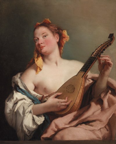 Frau mit Mandoline von Giovanni Battista Tiepolo