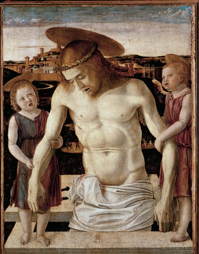 Toter Christus mit zwei Engeln von Giovanni Bellini