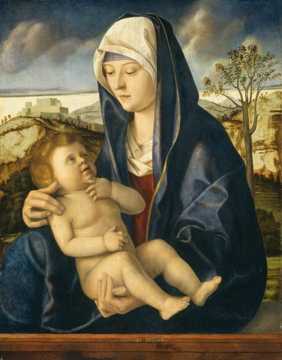 Madonna und Kind in einer Landschaft, ca. 1490-1500 von Giovanni Bellini