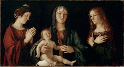 Die Jungfrau mit dem Kind mit der heiligen Katharina und der heiligen Maria Magdalena von Giovanni Bellini