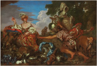 Circe verwandelt die Gefährten des Odysseus in Schweine von Giovanni Benedetto Castiglione
