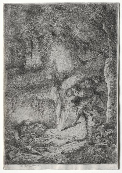 Die Erfindung der Körper von S. Pierre und S. Paul, um 1650 von Giovanni Benedetto Castiglione