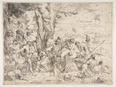 Laban sucht nach Götzen unter Jakobs Besitz von Giovanni Benedetto Castiglione