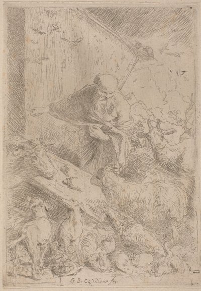 Noah und die Tiere betreten die Arche von Giovanni Benedetto Castiglione