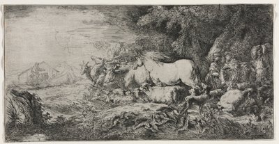 Noah und die Tiere betreten die Arche von Giovanni Benedetto Castiglione