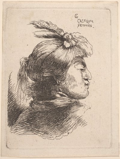 Kleiner orientalischer Kopf von Giovanni Benedetto Castiglione