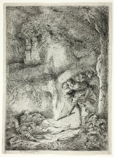 Die Leichen der Heiligen Petrus und Paulus in den Katakomben versteckt von Giovanni Benedetto Castiglione