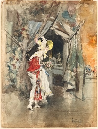 Eine elegante Frau in einem Innenraum, ca. 1873 von Giovanni Boldini