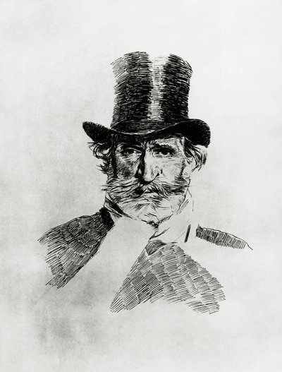 Porträt von Giuseppe Verdi (1813-1901), italienischer Komponist, Zeichnung von Giovanni Boldini (1842-1931) von Giovanni Boldini