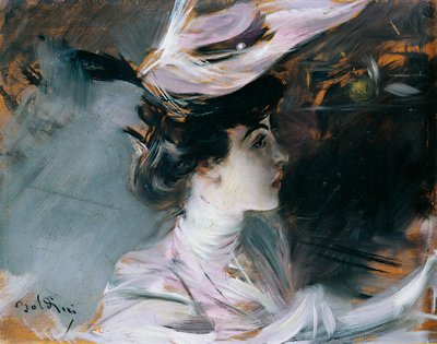 Porträt von Lina Cavalieri mit neuem Hut von Giovanni Boldini