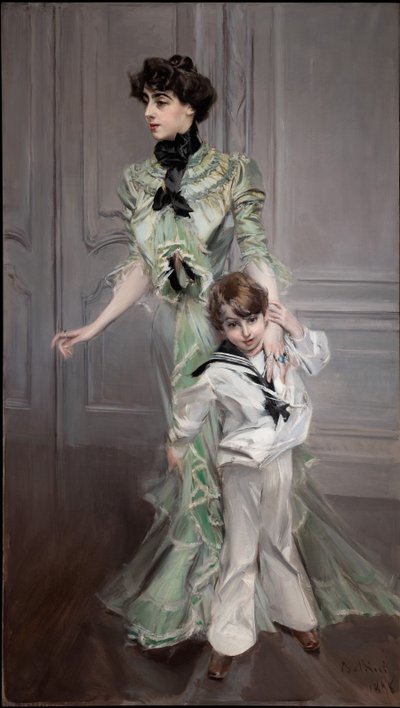 Porträt der Frau Hugo und ihres Sohnes, 1898 von Giovanni Boldini