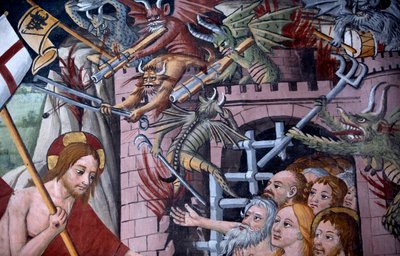 Abstieg zur Hölle (Detail) von Giovanni Canavesio