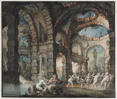 Familie der Satyrn mit tanzenden Putten, ca. 1775-76 von Giovanni David