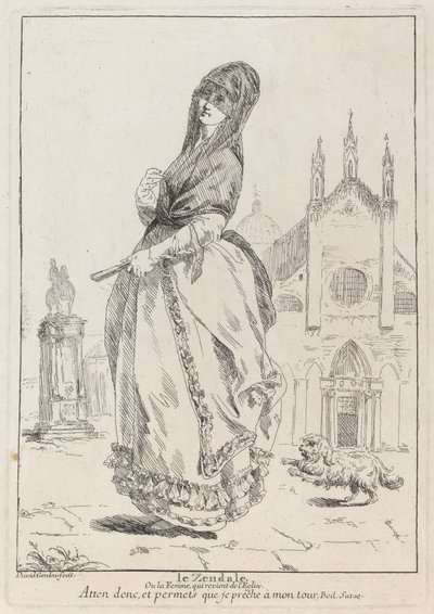 Le Zendale (Frau mit Kapuze, oder die Frau, die aus der Kirche kommt) von Giovanni David