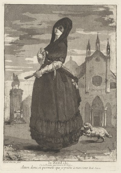 Le Zendale (Frau mit Kapuze oder die Frau, die aus der Kirche zurückkehrt) von Giovanni David
