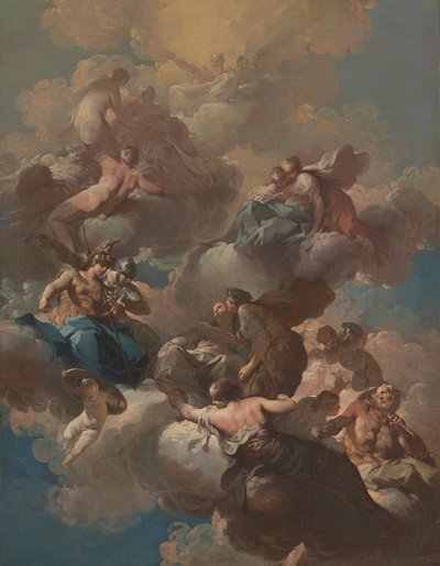 Skizze für ein Deckenfresko, ca. 1740 von Giovanni Domenico Ferretti