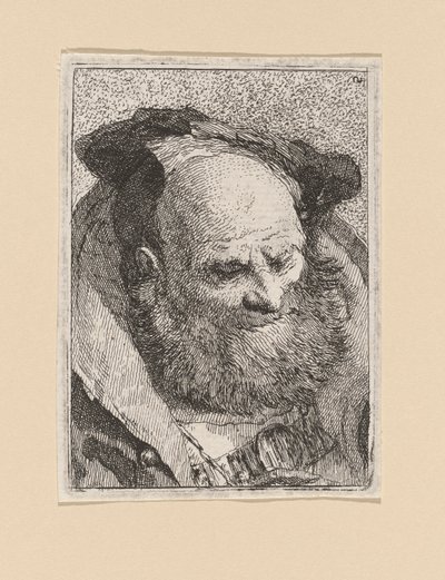 Bärtiger alter Mann, aus der Raccolta di Teste (Sammlung von Köpfen) von Giovanni Domenico Tiepolo