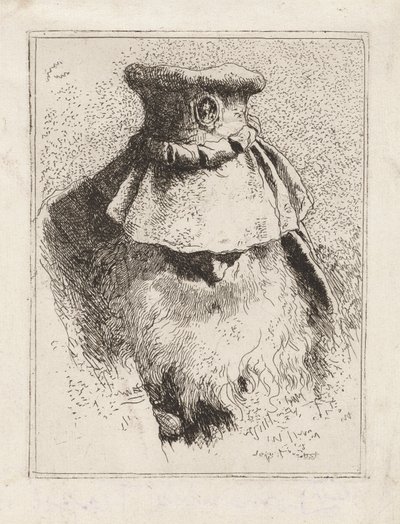 Älterer Mann mit großem Hut, aus der Raccolta di Teste (Sammlung von Köpfen) von Giovanni Domenico Tiepolo