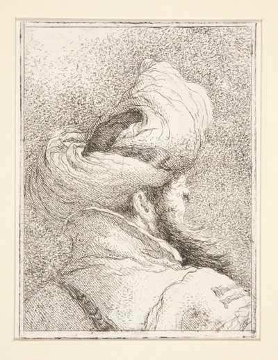 Kopf eines Türken, aus der Serie Raccolta di Teste, Libro Secondo von Giovanni Domenico Tiepolo