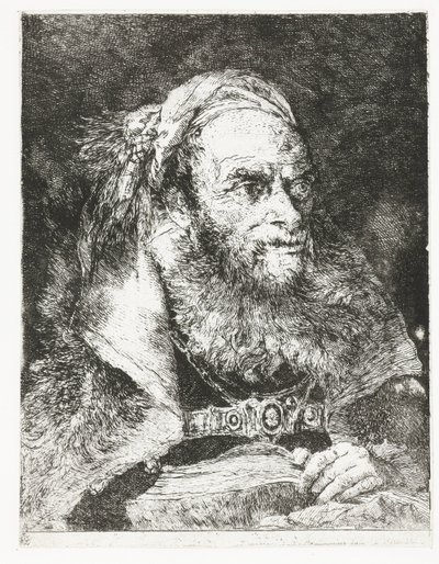 Mann mit aufgeschlagenem Buch von Giovanni Domenico Tiepolo