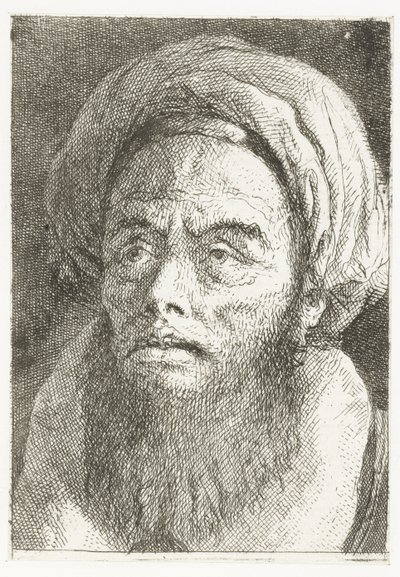 Mann mit Turban von Giovanni Domenico Tiepolo