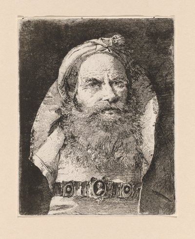 Alter Mann mit kleinem Turban, aus der Raccolta di Teste von Giovanni Domenico Tiepolo