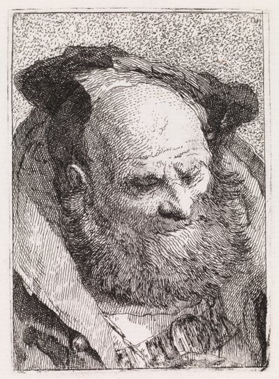 Alter Mann mit Bart von Giovanni Domenico Tiepolo
