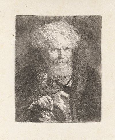 Alter Mann mit Helm, aus der Sammlung von Köpfen von Giovanni Domenico Tiepolo