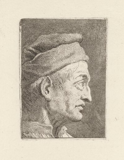 Profil eines alten Mannes, aus der Raccolta di Teste (Sammlung von Köpfen) von Giovanni Domenico Tiepolo