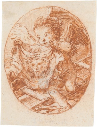 Putto mit Schweißtuch der Veronika und den Leidenswerkzeugen von Giovanni Domenico Tiepolo