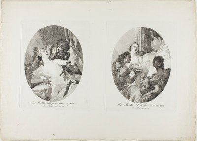 Tarquin und Lucretia und Cleopatra mit Geschenken geehrt von Giovanni Domenico Tiepolo