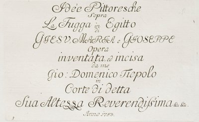 Titelseite zu Die Flucht nach Ägypten von Giovanni Domenico Tiepolo