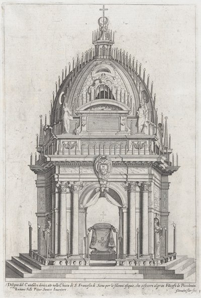 Entwurf des Katafalks für Francesco Piccolomini von Giovanni Florimi