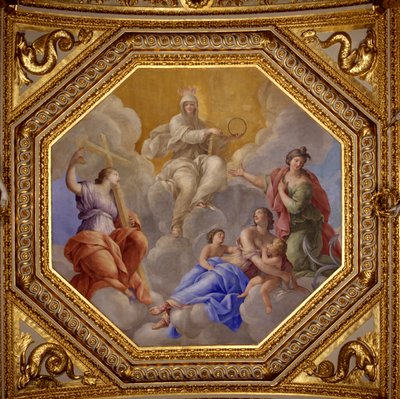 Religion und theologische Tugenden (Glaube, Nächstenliebe, Hoffnung) von Giovanni Francesco Romanelli