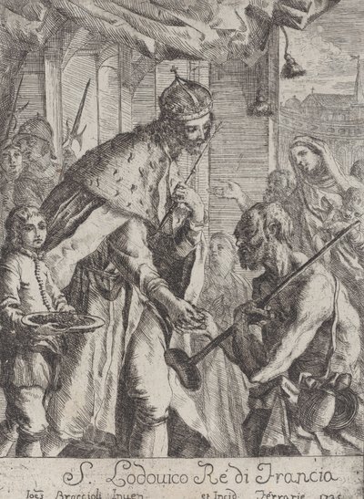 Der heilige Ludwig gibt den Armen Almosen, 1735 von Giovanni Francesco Braccioli