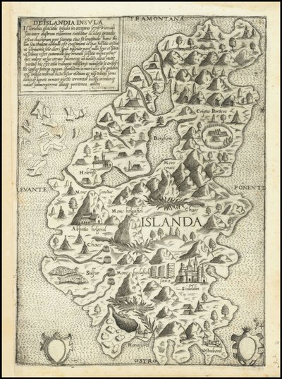 1560er Karte von Island von Giovanni Francesco Camocio von Giovanni Francesco Camocio