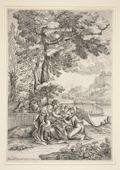 Ruhe auf der Flucht nach Ägypten von Giovanni Francesco Grimaldi