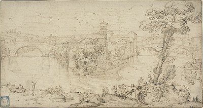 Blick auf Isola Tiberina von Giovanni Francesco Grimaldi