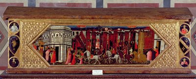 Cassone dekoriert mit einer Szene des Palio von S. Giovanni von Giovanni Francesco Toscani