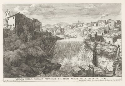 Wasserfall im Fluss Aniene bei Tivoli von Giovanni Francesco Venturini
