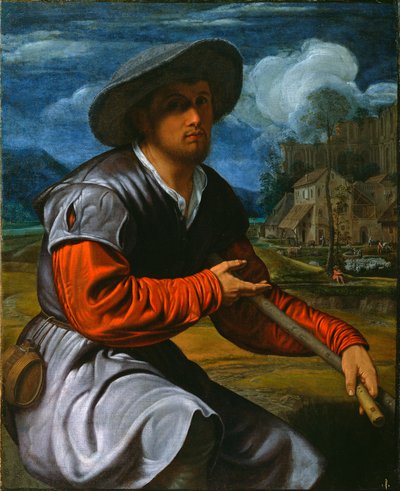 Hirte mit Flöte, ca. 1525 von Giovanni Girolamo Savoldo