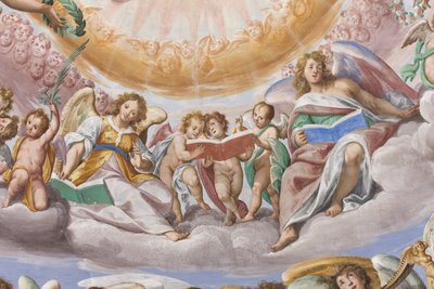 Engel und Putti singen (Detail) von Giovanni Mauro della Rovere
