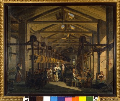 Seidenspinnerei. Gemälde von Giovanni Migliara von Giovanni Migliara