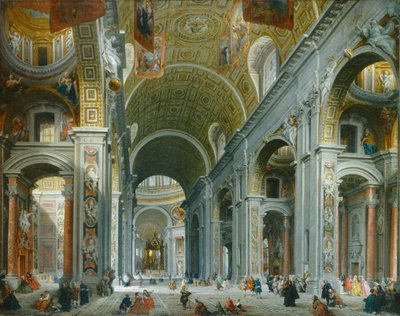 Innenansicht von Sankt Peter, Rom von Giovanni Paolo Panini