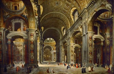 Kardinal Melchior de Polignac besucht die Basilika St. Peter in Rom von Giovanni Paolo Pannini