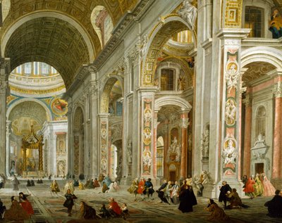 Innenansicht des Petersdoms von Giovanni Paolo Pannini
