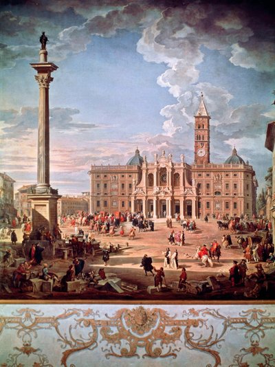 Piazza und Kirche Santa Maria Maggiore von Giovanni Paolo Pannini